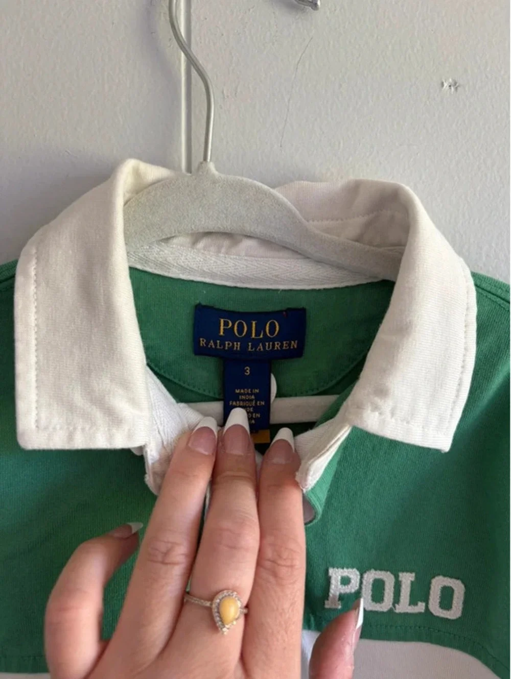 Boys Green Polo Ralph Lauren Long Sleeve Polo Shirt